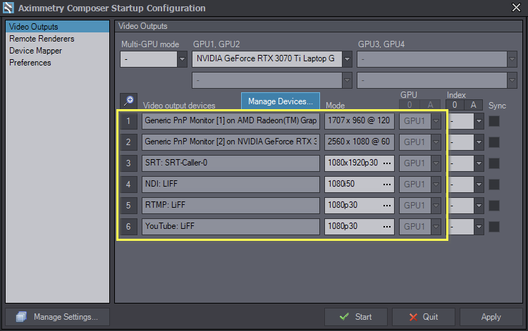 Startup Configuration - aximmetry.com
